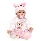 Brinquedo feminino Reborn Baby Doll realista de 55 cm feito à mão em vinil macio