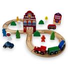 Brinquedo Ferrovia Trem Carrinho Montar Madeira Montessori