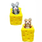 Brinquedo fofo Cheese Mouse 2 peças, descompressão e recuperação lenta, bonecas Scary Pinch