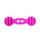 Brinquedo Furacão Pet Halteres de Borracha Maciça Rosa com Cravo para Cães