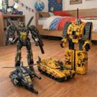Brinquedo Guerreiro Robô Militar Transforma Carro Kit 2pçs Brinquedo Guerreiro Robô Militar Transforma Carro Kit 2pçs