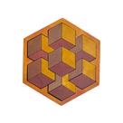 Brinquedo hexagonal de madeira Tangram Puzzle para crianças