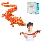 Brinquedo impresso em 3D Oarmzr Dragon 76 cm, cristal articulado, ouro vermelho