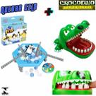 Brinquedo Infantil 2 Jogos Crocodilo e Quebra Gelo Pinguim Brinquedo Infantil 2 Jogos Crocodilo e Quebra Gelo Pinguim