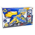 Brinquedo Infantil Avião Resgate com Carrinhos e Helicóptero