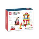 Brinquedo Infantil Blocos de Montar Cubic Jr Estação de Bombeiro 53 Peças Multikids - BR2251