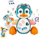 Brinquedo Infantil Boneco Pato Patinho Dançarino Interativo Com Som E Luz Deslize na Diversão
