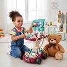 Brinquedo Infantil Carrinho Kit Médico Completo 24pçs Som Luz Termômetro Ecg