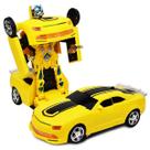 Brinquedo Infantil Carrinho Luz E Som Camaro Que Vira Robô