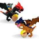 Brinquedo Infantil Dragão Mágico com Boneco com Luzes Música e Movimento Dinossauro Incrivel