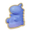 Brinquedo Infantil Educativo Quebra Cabeça Dinossauro Azul Madeira Mdf
