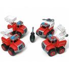 Brinquedo Infantil Kit 4 Carrinhos Bombeiro Resgate Monta e Desmonta com Chave Educativo Didático Certificado INMETRO Indicado a partir de 3 Anos