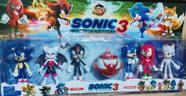 Brinquedo Infantil Kit 6 Bonecos Sonic Personagens O Ouriço Em Blister