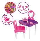Brinquedo Infantil Master Penteadeira Fashion Com Cadeira E Acessórios Poliplac
