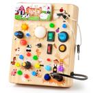 Brinquedo infantil Montessori Busy Board Joyreal Wooden com luz LED