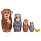 Brinquedo infantil Nesting Dolls pintado à mão para macacos
