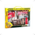 Brinquedo Infantil Oficina criativa box completo com banco +3 anos com bancada, com ferramentas multikids br1831