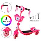 Brinquedo Infantil Patinete Scooter 3 Rodas Com Cesta Luz E Brinquedo Infantil Patinete Scooter 3 Rodas Com Cesta Luz E