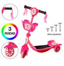 Brinquedo Infantil Patinete Scooter 3 Rodas Com Cesta Luz E Brinquedo Infantil Patinete Scooter 3 Rodas Com Cesta Luz E