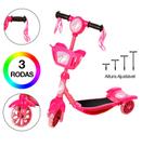 Brinquedo Infantil Patinete Scooter 3 Rodas Com Cesta Luz E Brinquedo Infantil Patinete Scooter 3 Rodas Com Cesta Luz E