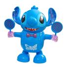 Brinquedo infantil Robô Dançarino com Luz e Som divertido Stitch