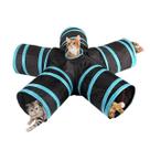 Brinquedo Interativo Divertido Túnel Para Gato Cães Pets Com Dobrável Com Bolsa Labirinto 5 Cinco Saídas