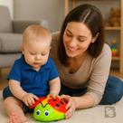 Brinquedo Interativo Infantil Com Rodinhas Joaninha Educativo Estimulo Criatividade Básico Animado