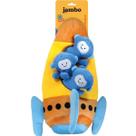Brinquedo interativo mordedor pelucia galaxia nave foguete com 3 macaconautas