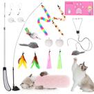 Brinquedo Interativo para Gato Janbenty - Pólo Retrátil de Penas 4 em 1 Brinquedo Interativo para Gato Janbenty - Pólo Retrátil de Penas 4 em 1