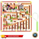 Brinquedo Jogo Aventura dos Cogumelos Game Retrô Labirinto Magnético Reino Mágico Desafio com Arte Caminhos e Cores Caneta Magnética Visual Lúdico