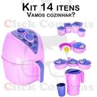 Brinquedo Jogo de Panela Air Fryer Jarra e Copinho 14pç