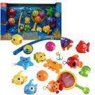 Brinquedo Jogo de Pesca Infantil com Rede e Peixinhos - Castela