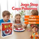Brinquedo Jogo Stop Caça Palavras com Temporizador Desafio de Agilidade e Diversão em Família