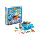 Brinquedo Jogo Tubarão Bocão com Vara de Pescar Azul Para Crianças Multikids BR753
