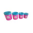 Brinquedo Kit 4 Potes Porta Mantimento Faz De Conta Cozinha Infantil Plastico Rosa