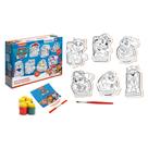 Brinquedo Kit 6 Quadros para Colorir da Patrulha Canina 6 Tintas Guaches Sortidas - Xalingo 68109