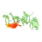Brinquedo Kit 7 Peças Miniatura Fossil De Dinossauro Arqueologia Fluorescente