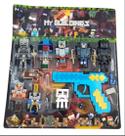 Brinquedo Kit Bonecos Minecraft Steve Creeper Esqueleto Armaduras