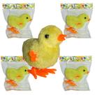 Brinquedo KIT com 10 Pintinhos Amarelinho Brinquedo de Pelúcia a Corda Infantil