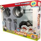 Brinquedo Kit Cozinha 6 Peças Em Inox Braskit Frigideira Panelinha e Utensílios Crianças +4 Anos