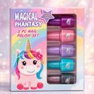 Brinquedo Kit de Esmaltes Infantil Magical Phantasy Brilho Glitter Encantador Magia Cores Vibrantes Tema Unicórnio Criatividade Textura Cremosa