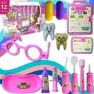Brinquedo Kit Dentista Infantil Didático Médico - Rosa