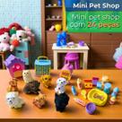 Brinquedo Kit Móveis Pet Shop Com Animais E Acessórios