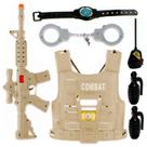 Brinquedo Kit Polícia Infantil Completo Com Colete Tático Arma Granadas Algemas E Walkie Talkie Brinquedo Kit Polícia Infantil Completo Com Colete Tático Arma Granadas Algemas E Walkie Talkie