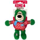 Brinquedo Kong Holiday Knots Pelúcia Ursinho Com Corda e Apito Para Cachorro Pequeno - Verde