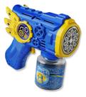 Brinquedo Lança Bolhas Automática RDFN Com Luz Colorida Diversão Infantil 3 Anos Azul