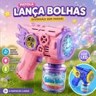 Brinquedo Lança Bolhas Automática RDFN Com Luz Colorida Diversão Infantil 3 Anos Rosa