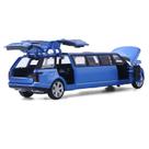 Brinquedo Land Rover modelo 1:32 em escala azul com luzes, som e retração