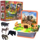 Brinquedo Livro Infantil 3D Animais selvagens C/ Figuras de Animais - Castela