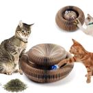 Brinquedo Mágico para Gato Arranhador Papel Sanfonado Dobrável Interativo com Bola Brinquedo Mágico para Gato Arranhador Papel Sanfonado Dobrável Interativo com Bola
